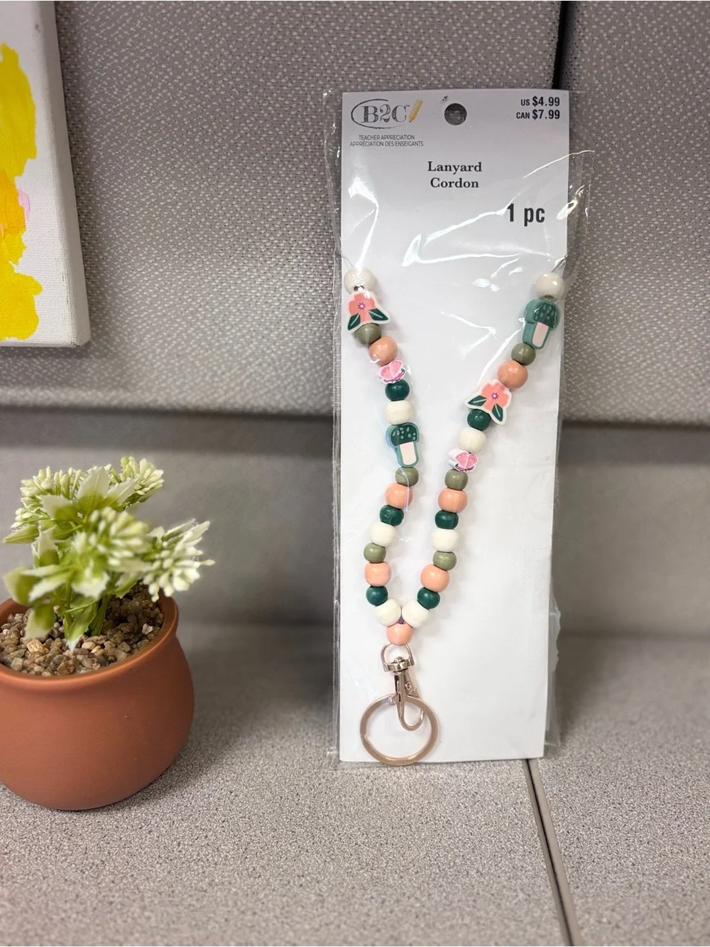 B2C Teacher Appreciation lanyard butterflies mushrooms flowers